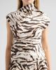 Ganni Women's Tiger Print Stretch Cotton Ruched Top - 5