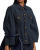 Ganni Women's Tweed Denim Peplum Jacket - 6