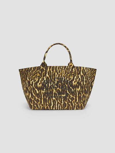 Ganni Women's XXL Leopard-Print Shopper Tote Bag