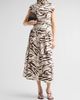 Ganni Women's Zebra Print Stretch-Cotton Midi Skirt - 2