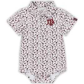 GARB Infant Garb Maroon Texas A&M Aggies Tom Allover Print Performance Polo Bodysuit 