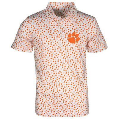 GARB Toddler Garb White Clemson Tigers Earnest Allover Print Polo 