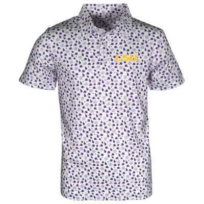 GARB Toddler Garb White LSU Tigers Earnest Allover Print Polo 