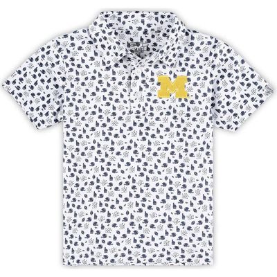 GARB Toddler Garb White Michigan Wolverines Earnest Allover Print Polo 