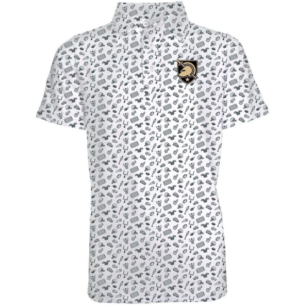 GARB Toddler Garb White/Gray Army Black Knights Tom Allover Print Performance Polo 