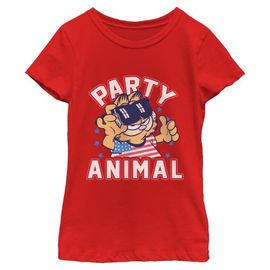 Garfield Garfield Girls' Cat Party Animal Graphic Short Sleeve T-Shirt