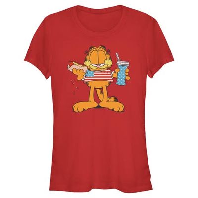 Garfield Garfield Junior's American Hot Dog Love Cat Short Sleeve Graphic T-Shirt