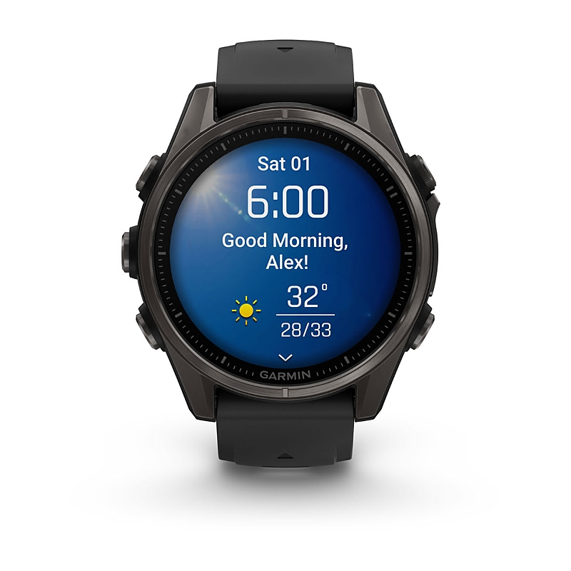 Garmin Garmin Fenix 8 43mm, Amoled, Saphire, Carbon Gray Titanium, Blk/Pebble Gray Band Watch