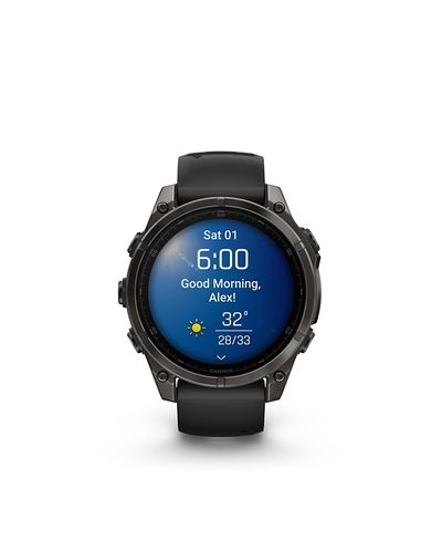 Garmin Garmin Fenix 8 47mm, Amoled, Saphire, Carbon Gray Titanium Black, Black/Pebble Gray Band Fitness Tracker