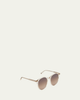 Garrett Leight Men's Clune Sun Keyhole-Bridge Round Sunglasses - 2