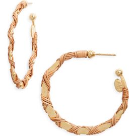 Gas Bijoux Gas Bijoux Wicker Wrapped Hoop Earrings