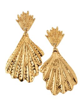 Gas Bijoux Women's Double Shell 24K-Gold-Plated Drop Earrings