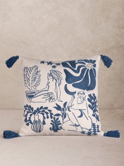 GAURI KOHLI GAURI KOHLI Sialkot Figurative Pillow Cover 20"x20"