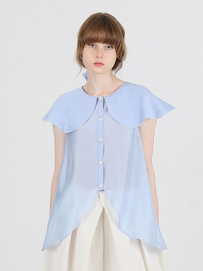 GAYEON LEE BELLE Blouse-Sky Blue