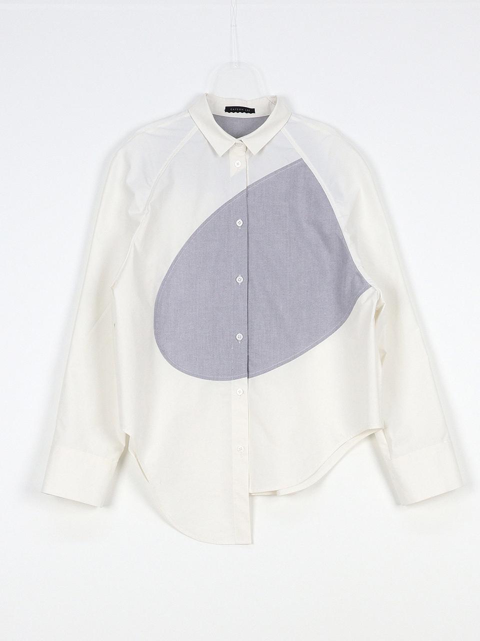 GAYEON LEE Cotton Oxford Raglan Slim Fit Shirt [Beige]