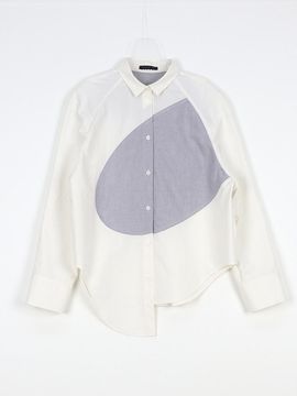 GAYEON LEE Cotton Oxford Raglan Slim Fit Shirt [Beige]