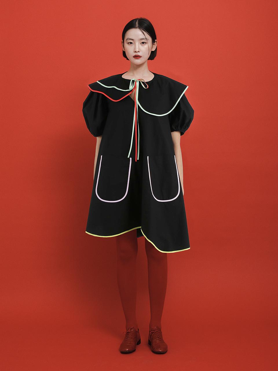 GAYEON LEE DANA Mini Dress-Black