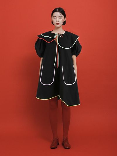 GAYEON LEE DANA Mini Dress-Black