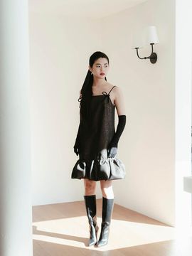 GAYEON LEE Italian Jacquard Mini Dress [Pink]