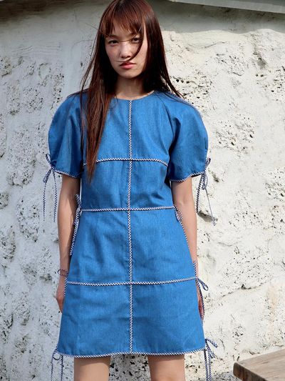 GAYEON LEE JOY Mini Dress-Blue