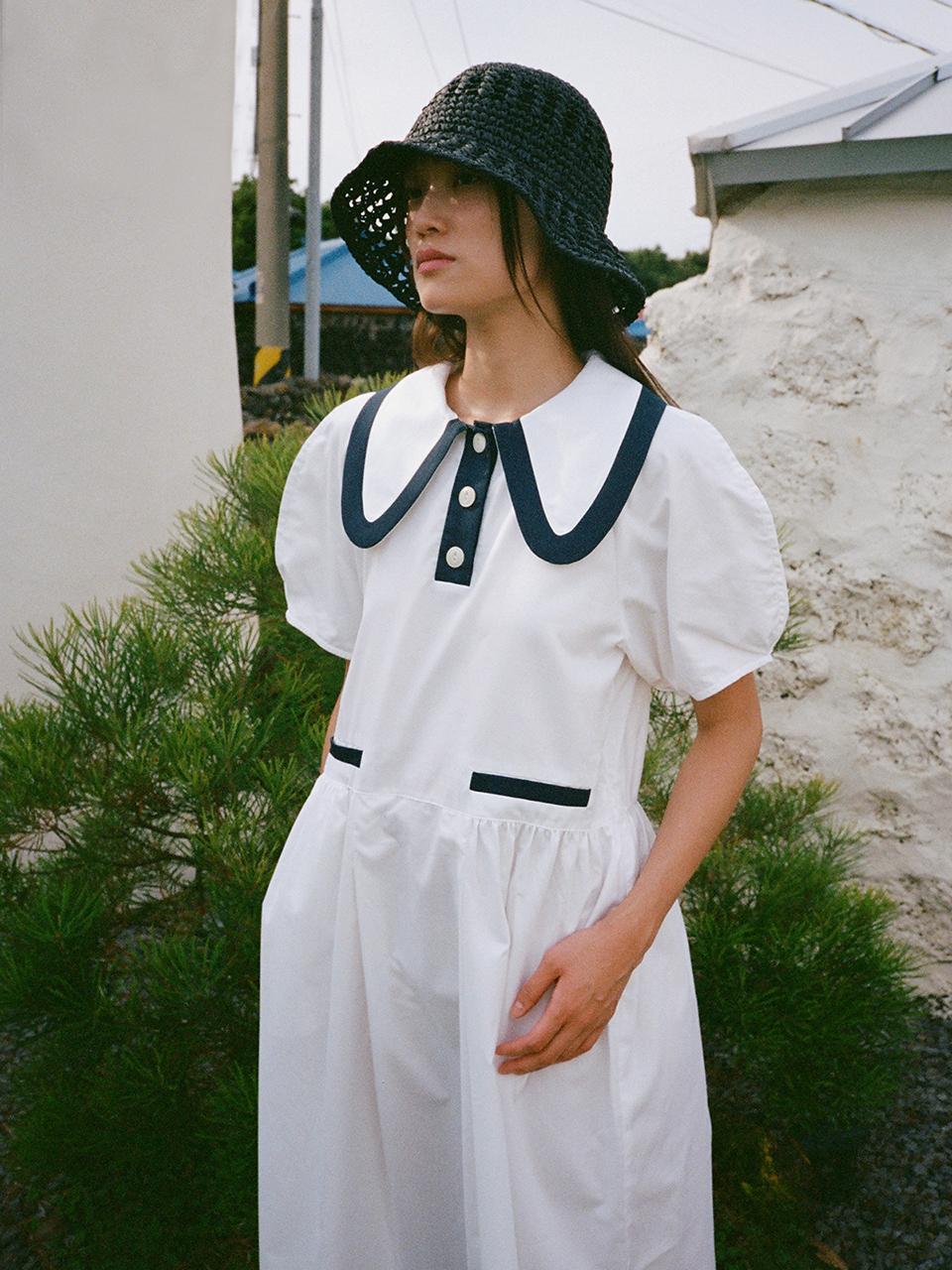 GAYEON LEE LIVIA Pique Dress-White