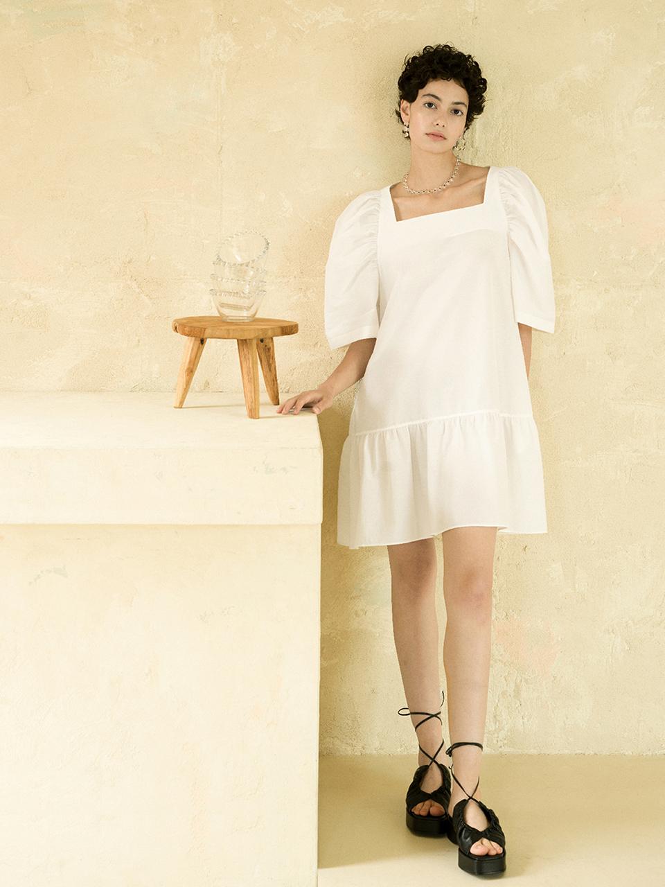 GAYEON LEE OLGA Mini Dress-White