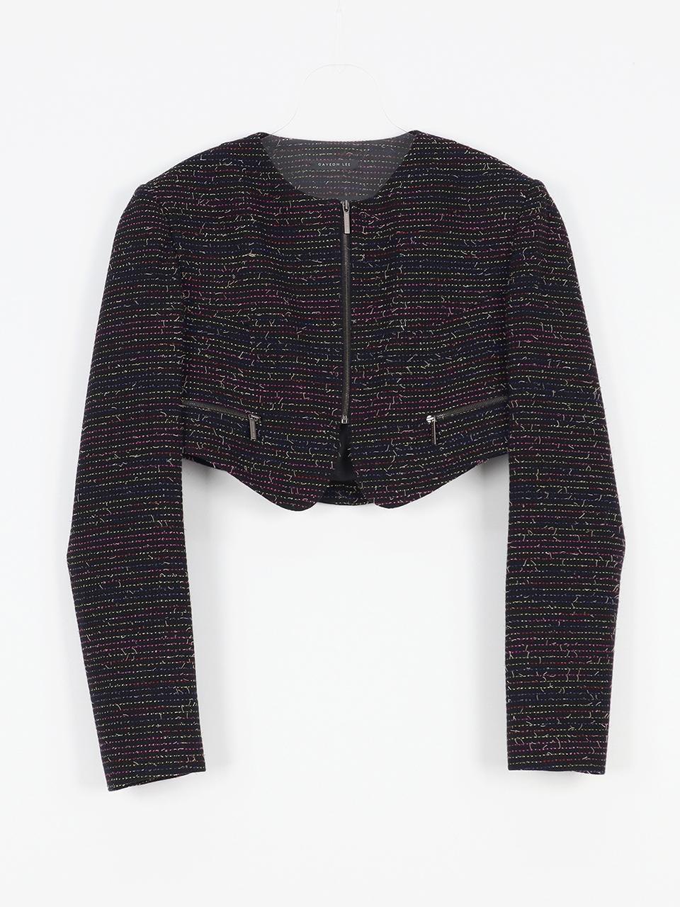 GAYEON LEE PIPER Crop Blazer - Black Multi