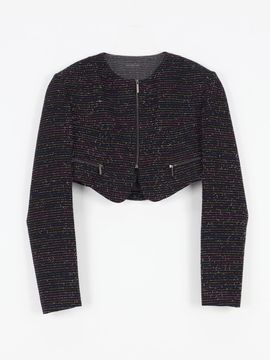 GAYEON LEE PIPER Crop Blazer - Black Multi