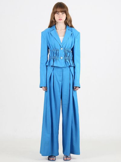 GAYEON LEE TAVI Wide Trousers - Cerulean Blue