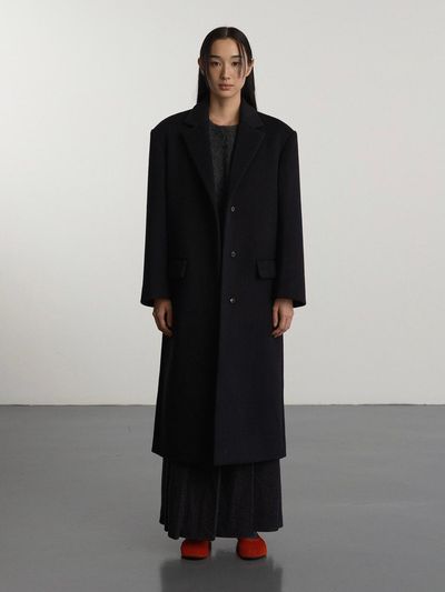 GBH APPAREL 3 Button Single Long Wool Blend Coat [Beige]