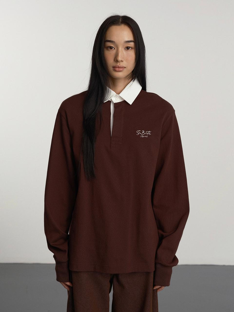 GBH APPAREL Cotton Relaxed Fit Rugby T-shirt [Brown]