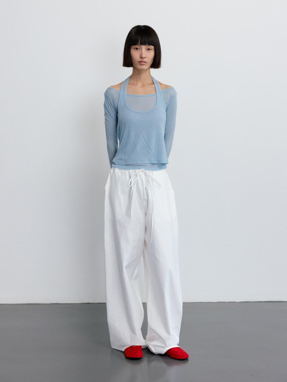 GBH APPAREL Drawstring Wide Pants [White]
