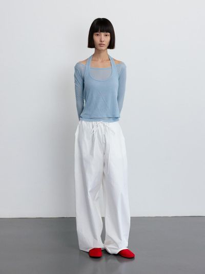 GBH APPAREL Drawstring Wide Pants [White]