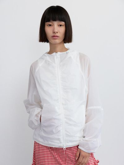 GBH APPAREL FRONT SHIRRING WINDRUNNER BLAZER [WHITE]