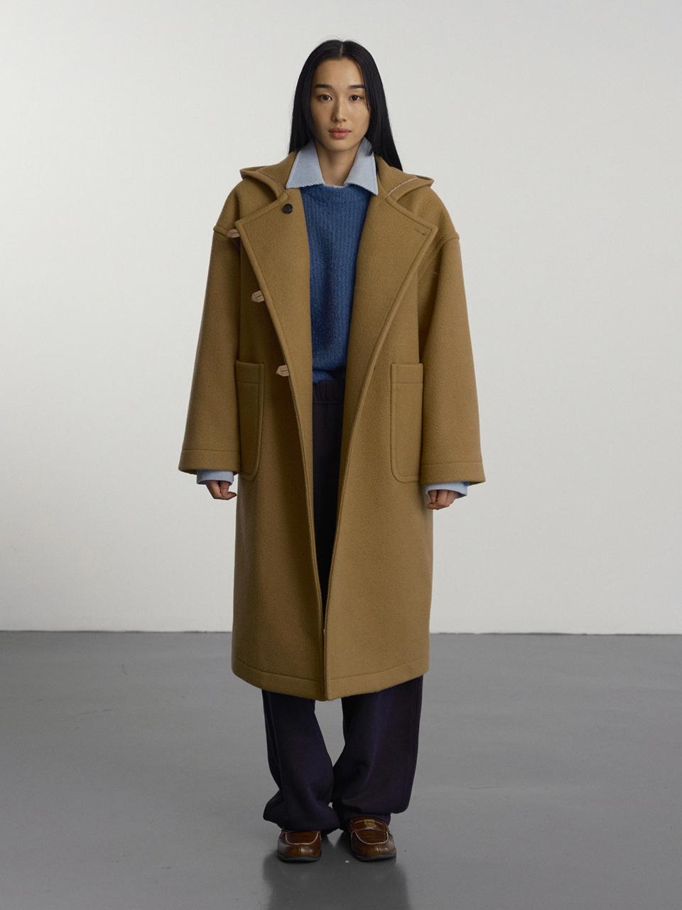 GBH APPAREL Hood Double Wool Oversized Coat [Camel]