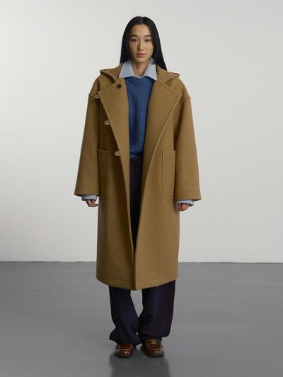 GBH APPAREL Hood Double Wool Oversized Coat [Camel]