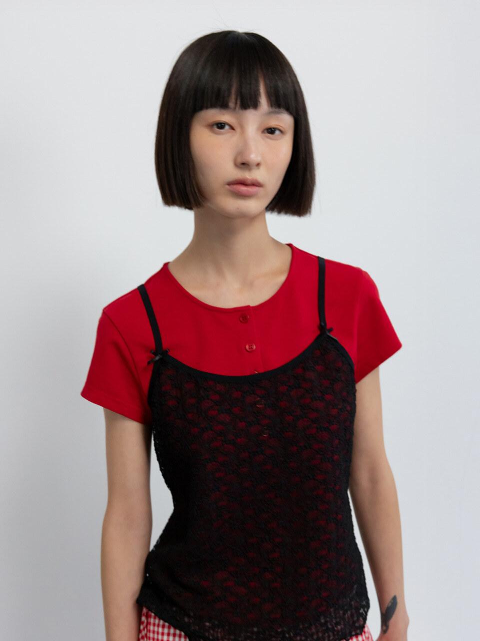 GBH APPAREL LACE SLEEVELESS TOP [BLACK]