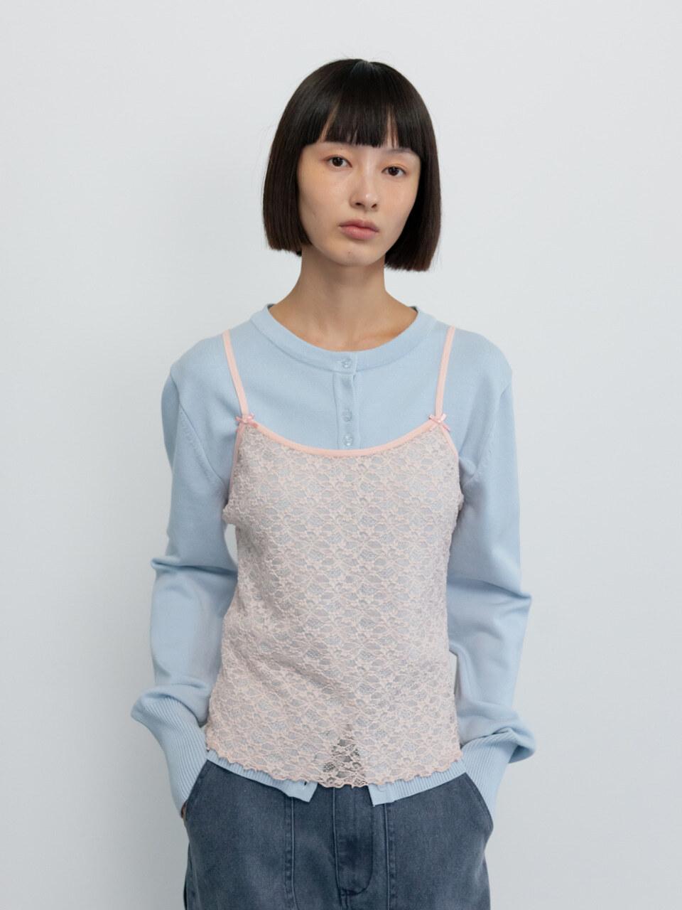 GBH APPAREL LACE SLEEVELESS TOP [LIGHT PINK]