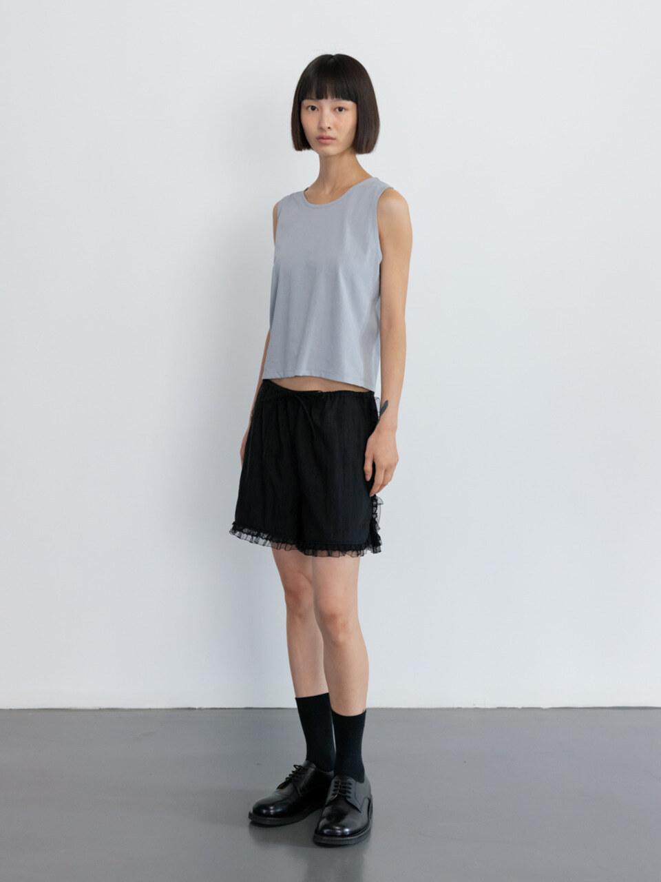 GBH APPAREL LACE TRIMMING SHORTS [BLACK]