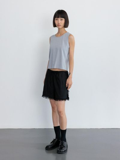 GBH APPAREL LACE TRIMMING SHORTS [BLACK]