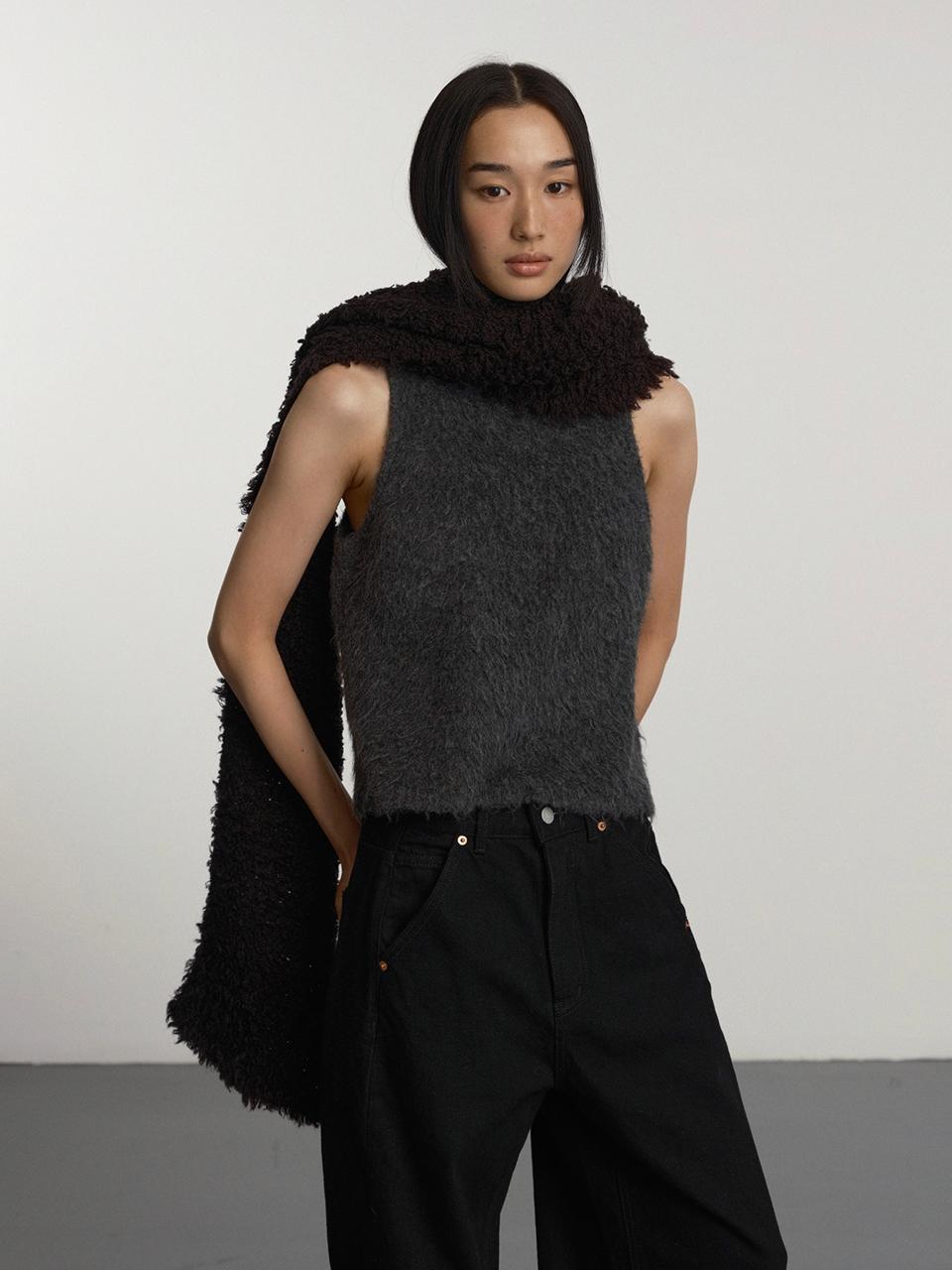 GBH APPAREL Luxurious Cozy Knit Hood Muffler [black]