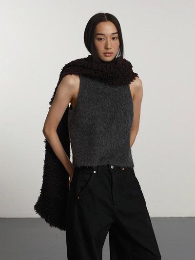 GBH APPAREL Luxurious Cozy Knit Hood Muffler [black]