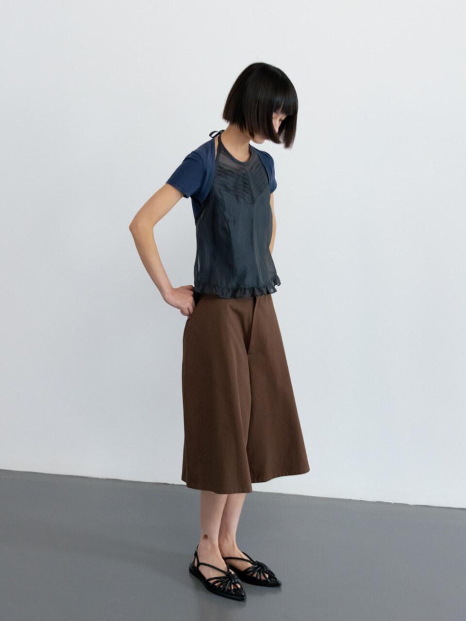 GBH APPAREL PINTUCK POINT HALTERNECK TOP [BLACK]