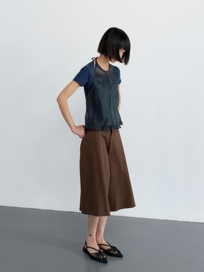 GBH APPAREL PINTUCK POINT HALTERNECK TOP [BLACK]