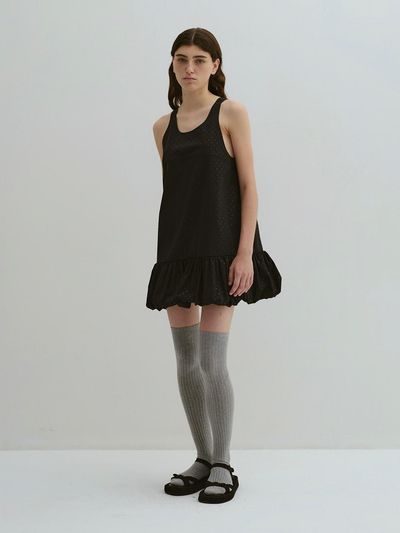 GBH APPAREL Polka Dot Empire Waist Mini Dress [Orange]
