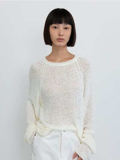 GBH APPAREL POPCORN RAGLAN SWEATER [CREAM]