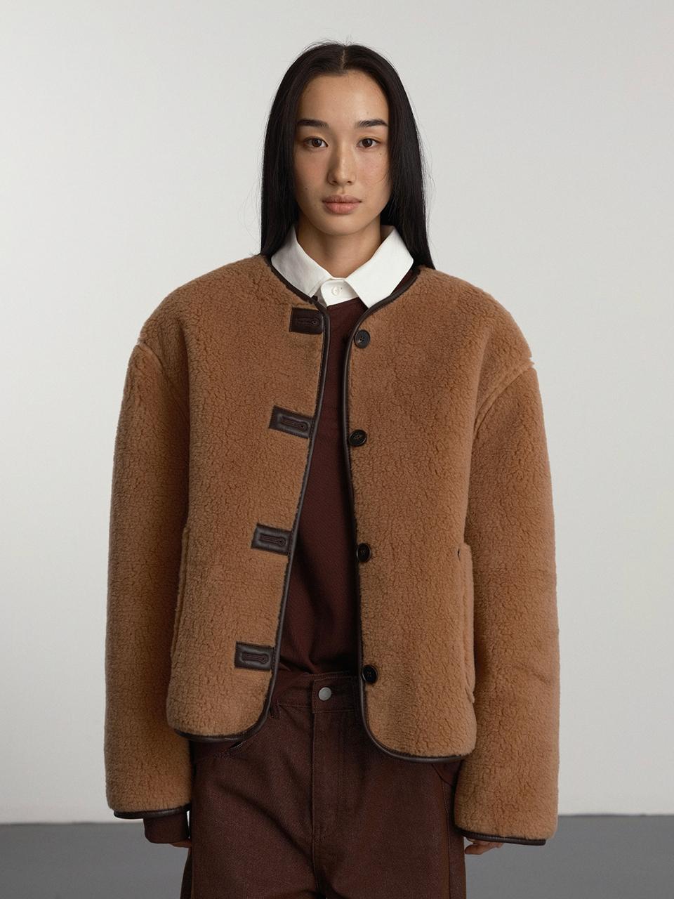 GBH APPAREL Reversible Sherling Hip Length Jacket [Brown]