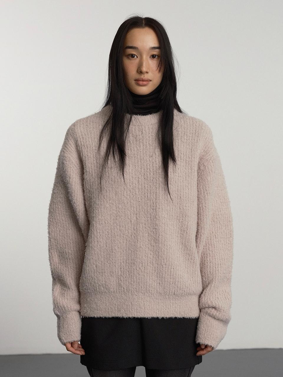 GBH APPAREL Soft Textured Boucle Knit [Light Beige]