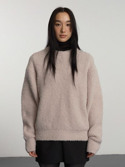 GBH APPAREL Soft Textured Boucle Knit [Light Beige]