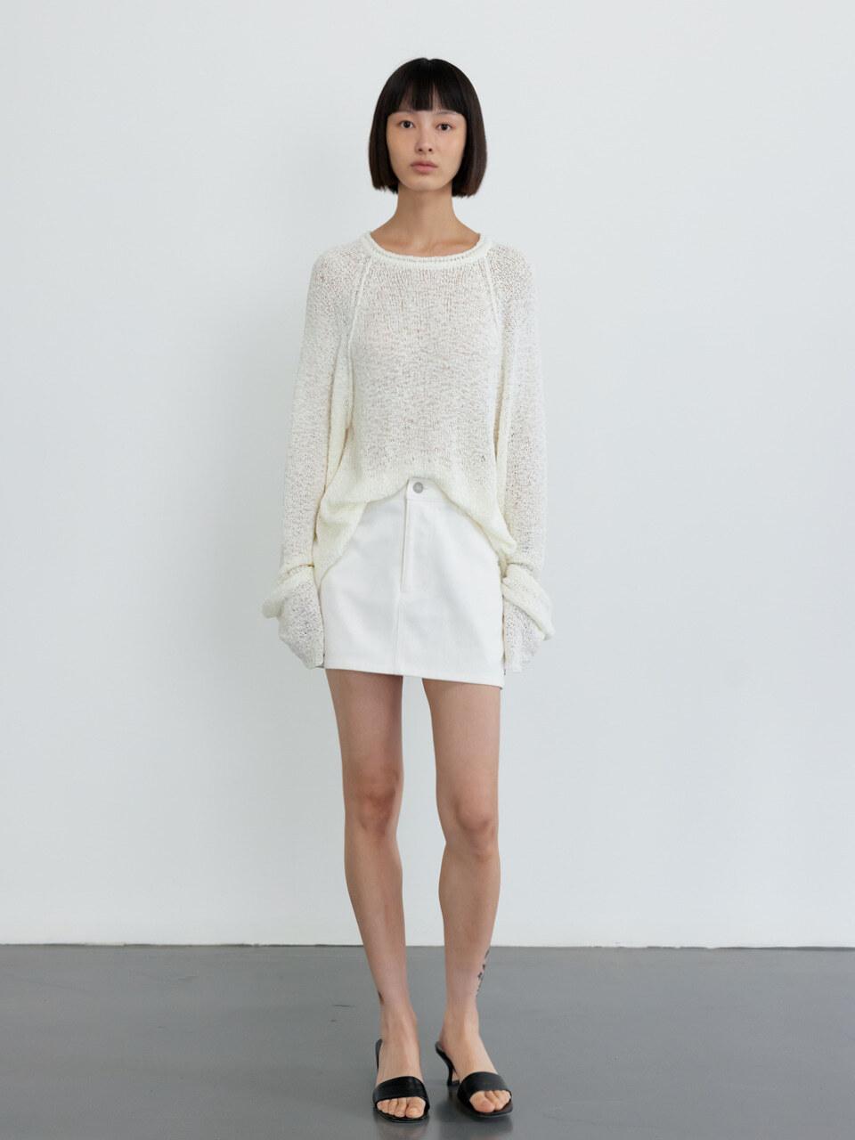 GBH APPAREL STUD POINT MINI SKIRT [WHITE]